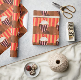 Papel De Presente Cupcake com cobertura de baunilha