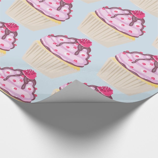 Papel De Presente Cupcake doce com framboesa no topo (Ponta)
