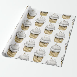 Papel De Presente Cupcake Noivado doce