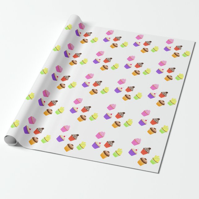 Papel De Presente Cupcakes (Desenrolado)