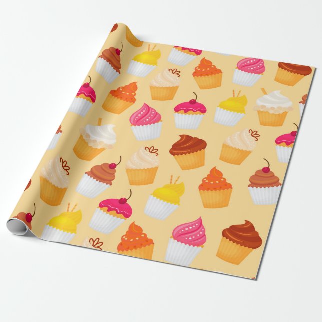 Papel De Presente Cupcakes (Desenrolado)