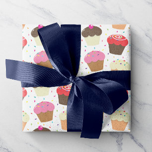 Papel De Presente Cupcakes Confetti e Sprinkles Coloridos