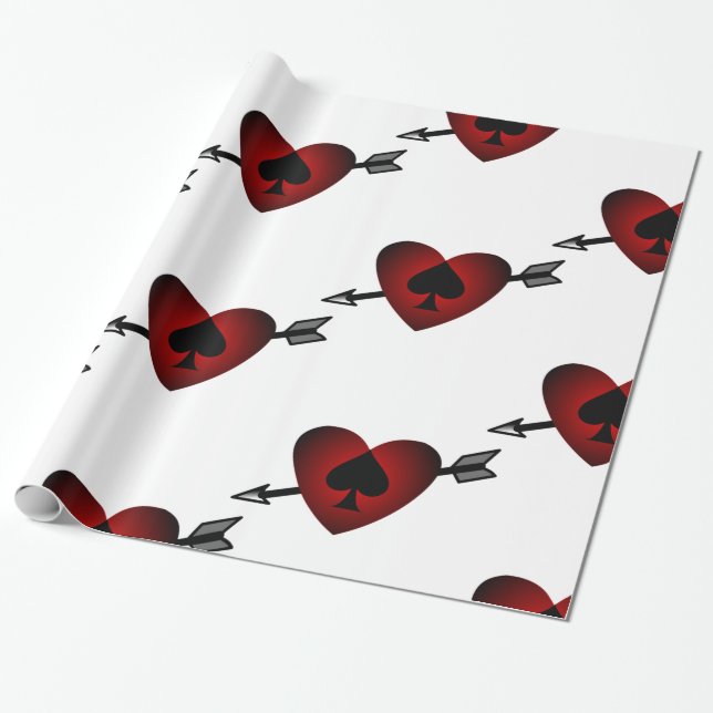 Papel De Presente Cupid Heart Black Spade Thunder_Cove (Desenrolado)