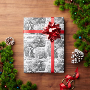 Papel De Presente Cupidos Românticos de Natal ou Casamento Apaixonad