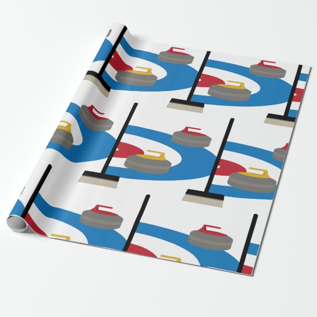 Papel De Presente Curling Sport (Desenrolado)