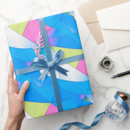 Papel De Presente Curvas Abstratas Padrão Minimalista