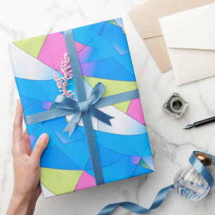 Papel De Presente Curvas Abstratas Padrão Minimalista