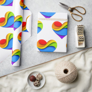 Papel De Presente Curvas de Orgulho do SlipperyJoe em forma de coraç