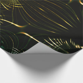 Papel De Presente Curvas verdes pontiagudas de ouro brilhante