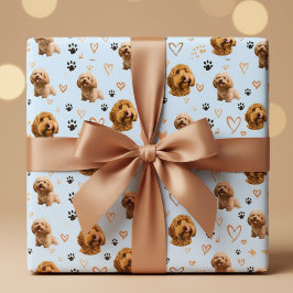 Papel De Presente Custom Dog Photo Blue Valentine 