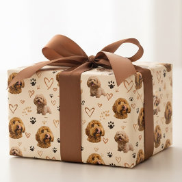 Papel De Presente Custom Dog Photo  – Neutral Valentine
