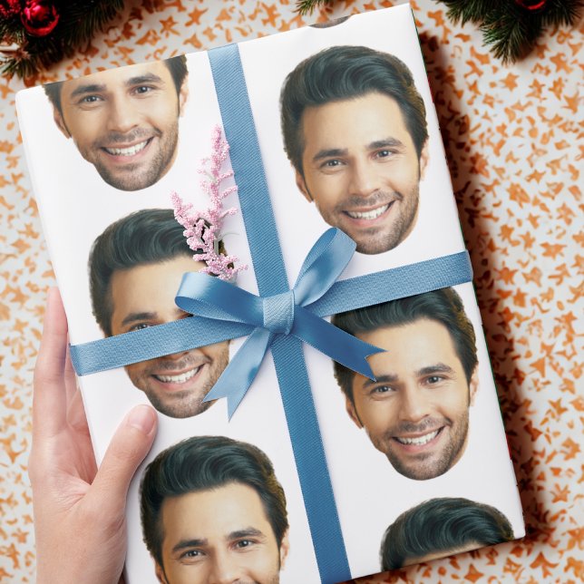 Papel De Presente Custom Face | Funny Custom Heads Photo Gift Wrap (Criador carregado)