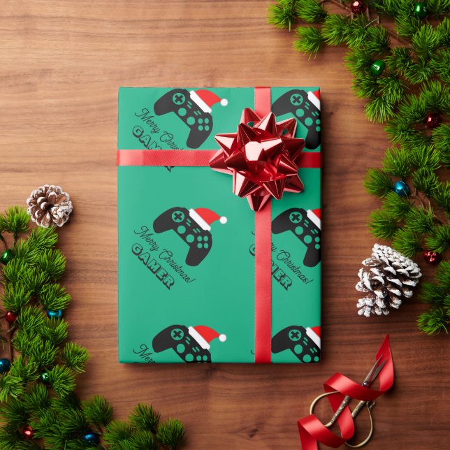 Papel De Presente Custom gaming controller Christmas wrapping paper (Presente de Natal)