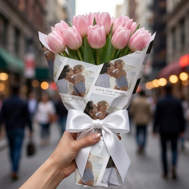 Papel De Presente Custom Love You Mama Photo | Personalized (Criador carregado)