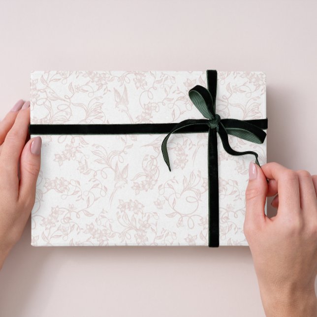 Papel De Presente custom Pink Allure Blush Feminine Pattern (Criador carregado)