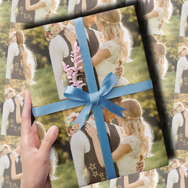 Papel De Presente Custom Wedding Photo (Criador carregado)