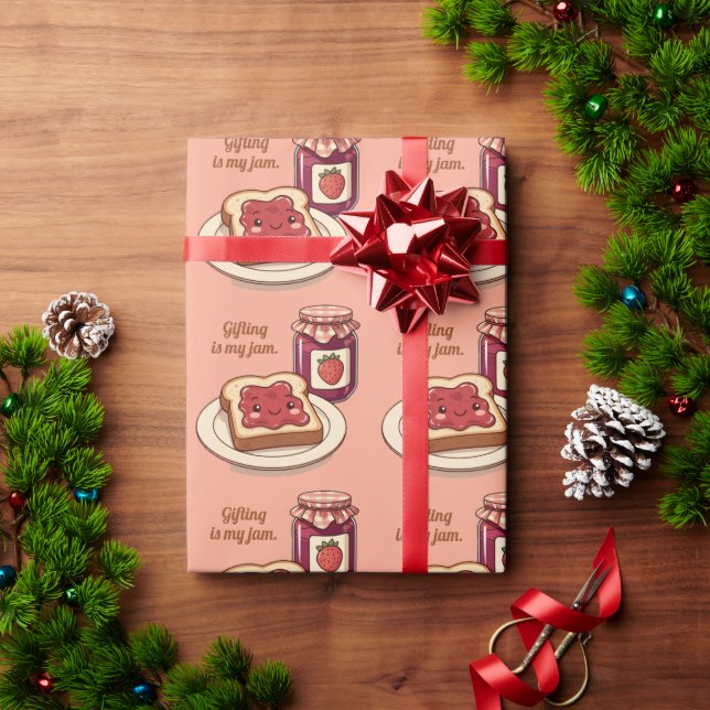 Papel De Presente [Customize] is my jam - cute jam and toast cartoon (Presente de Natal)