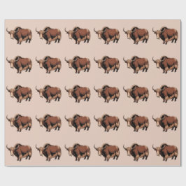Papel De Presente Cute & adorable brown Yak