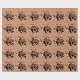 Papel De Presente Cute & adorable brown Yak