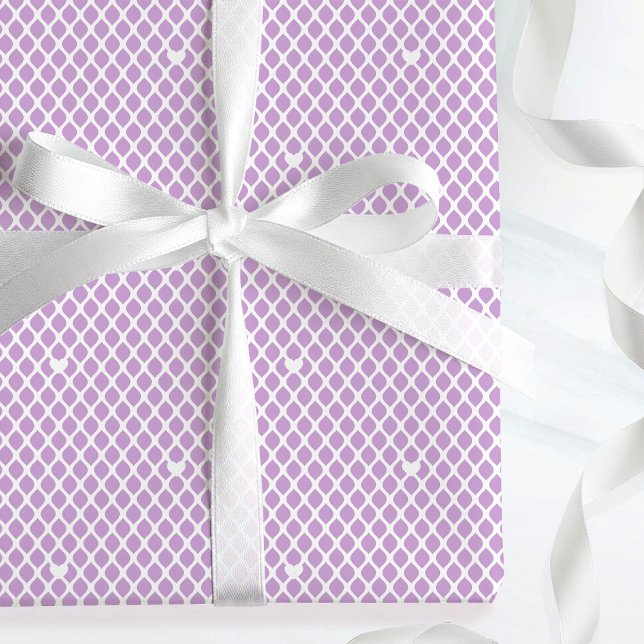 Papel De Presente Cute Amor Coração Rede Malha Roxo Bonito (Criador carregado)