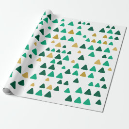 Papel De Presente Cute and Minimalistic Green and Golden Woods