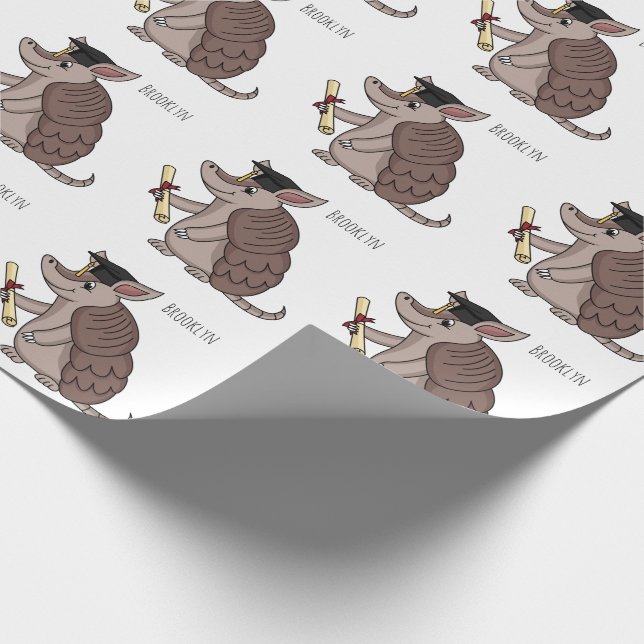 Papel De Presente Cute armadillo with graduation cap cartoon (Ponta)