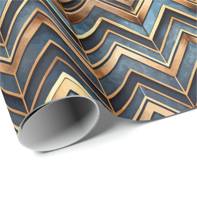 Papel De Presente Cute Art Deco tiled pattern Wrapping Paper  (Ponta do rolo)