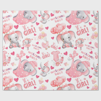 Papel De Presente Cute Baby Girl Baby Shower & Newborn Girl Present 