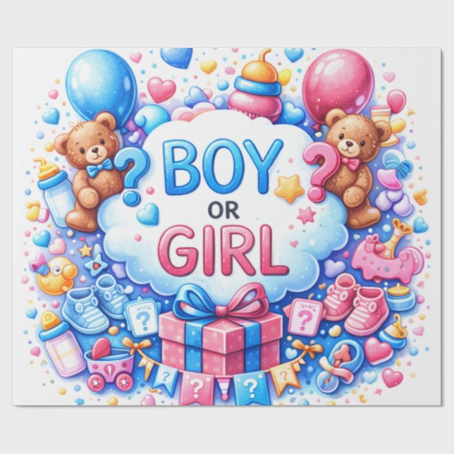 Papel De Presente Cute Baby Pattern Wrapping Paper (Aberto)