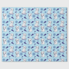 Papel De Presente Cute Baby Polar Bears Pattern Wrapping Paper