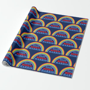 Papel De Presente Cute Biden Harris 2020 Rainbow