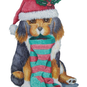 Papel De Presente cute black and brown christmas puppy dog