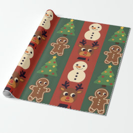 Papel De Presente Cute Christmas Icons Gift Wrapping Paper