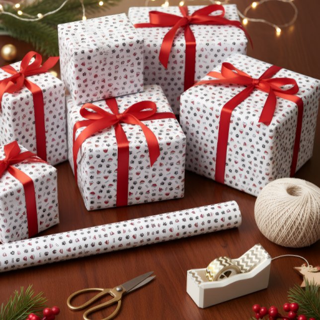 Papel De Presente Cute Christmas Icons Seamless Wrapping Paper (Criador carregado)