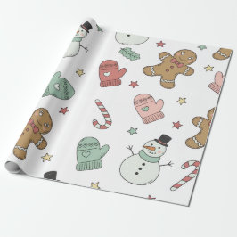 Papel De Presente Cute Christmas Seamless Pattern Wrapping Paper – G