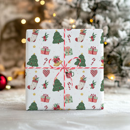 Papel De Presente Cute Christmas Wrapping Paper 