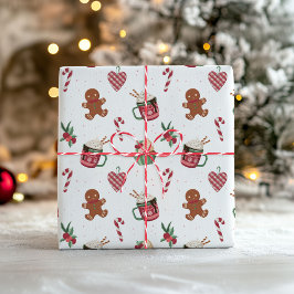 Papel De Presente Cute Christmas Wrapping Paper With Gingerbread