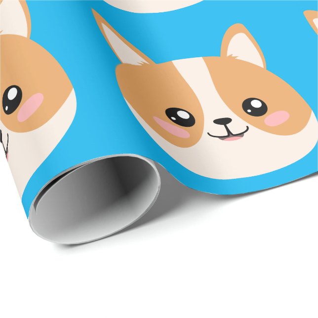 Papel De Presente Cute Corgi (Ponta do rolo)