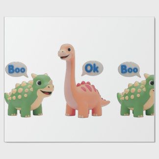 Papel De Presente Cute Dino surprise Wrapping Paper