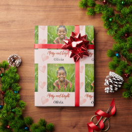 Papel De Presente Cute Feriado Rosa Coração Pintado à Mão