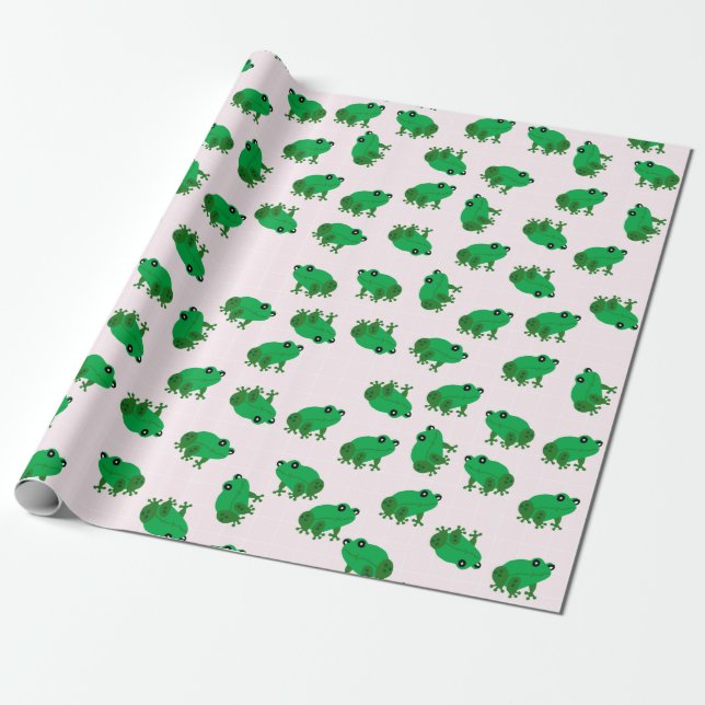 Papel De Presente Cute Frogs Wrapping Paper (Desenrolado)