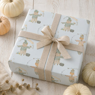 Papel De Presente Cute Halloween espantalho vintage