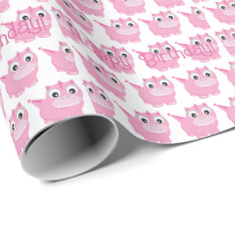 Papel De Presente Cute Kawaii Pink Dino