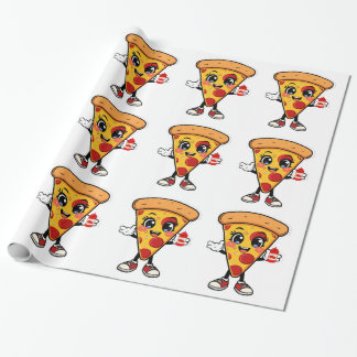 Papel De Presente Cute Kawaii Pizza Wrapping Paper for Kids Birthday
