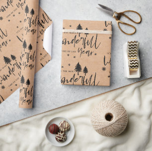Papel De Presente Cute Kraft Paper Época Mais Maravilhosa do Ano