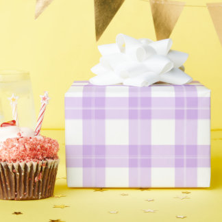 Papel De Presente Cute Light Purple Plaid Simple Classic