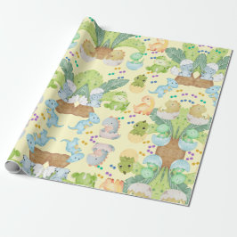 Papel De Presente Cute Little Dino