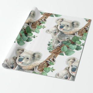 Papel De Presente Cute Little Koala Bear Australiano Art Ce