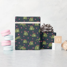 Papel De Presente Cute Love Frogs Wrapping Paper Roll