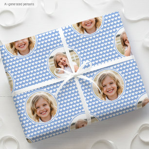 Papel De Presente Cute Love Heart 2 Foto Bonita Cornflower Azul
